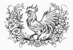 Chocobo covered in flowery vines, forearm tattoo tattoo idea