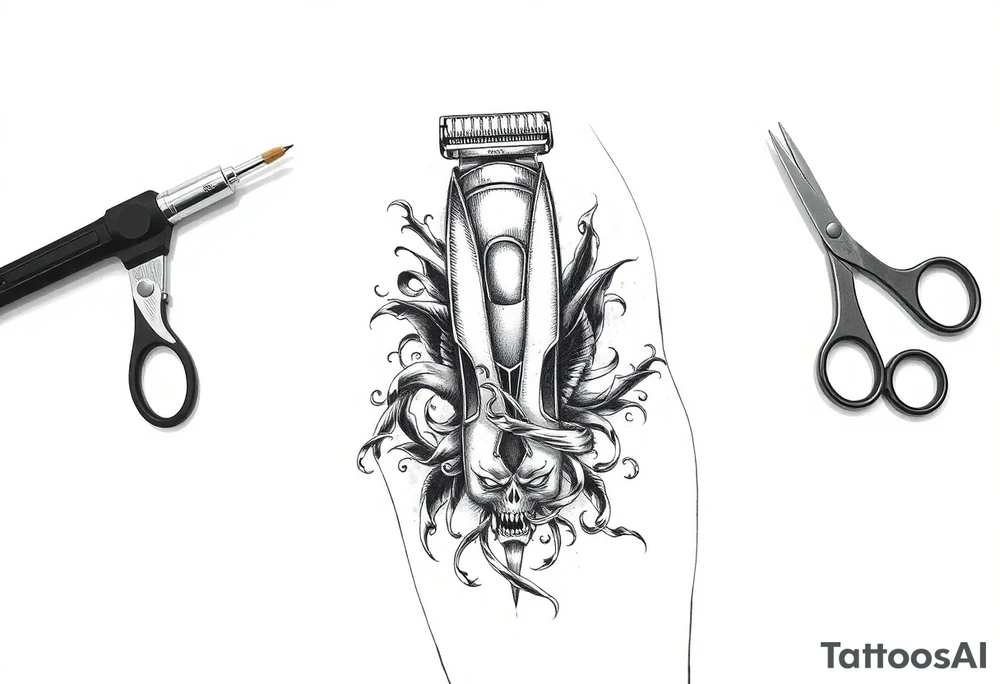 powerful hair clipper, hair trimmer, hair scissor, hair brush , tattoo guns . tattoo idea