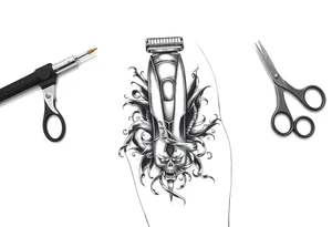 powerful hair clipper, hair trimmer, hair scissor, hair brush , tattoo guns . tattoo idea