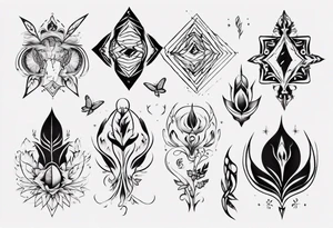 Minimalist Ornemental delicate tattoo idea