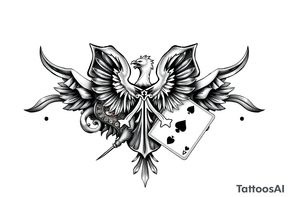Poland symbol and poker cards Add casino money to it. tattoo idea