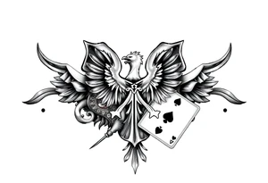 Poland symbol and poker cards Add casino money to it. tattoo idea