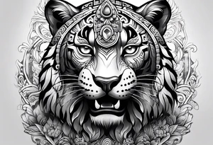aztec jaguar sleeve tattoo idea