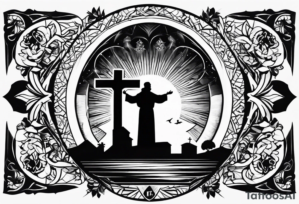 a silhouette of st francis of asissi tattoo idea