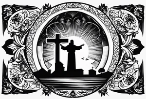 a silhouette of st francis of asissi tattoo idea