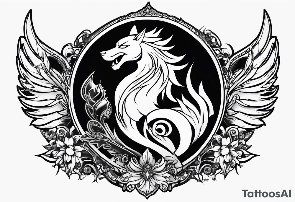 Fairy tail logo but as a fairy with a tail tattoo idea