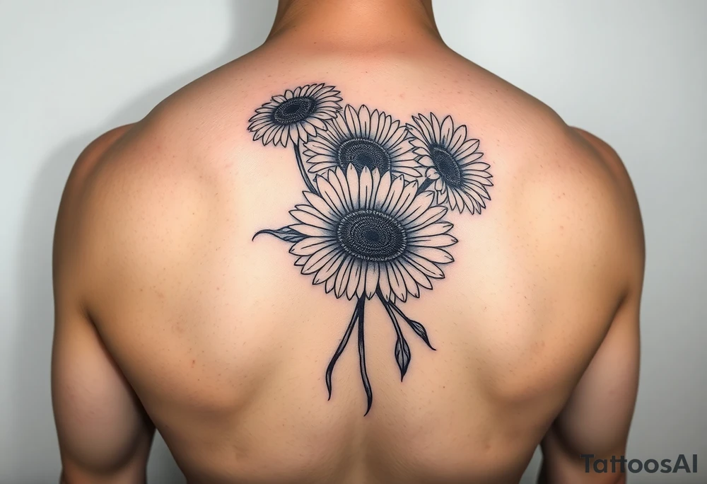 Gerber daisys wrap around wrist to cross on forearm with rich color tattoo idea