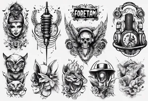 staff, dj, forearm tattoo idea