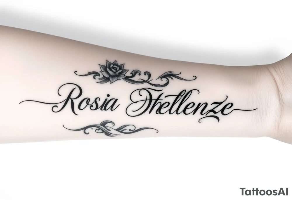 Combine the names rosela dashi and thellenze for a tattoo tattoo idea