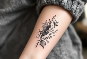 mermaid and fairy small tattoo idea