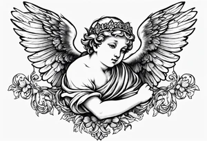 renaissance style cherub flying tattoo idea