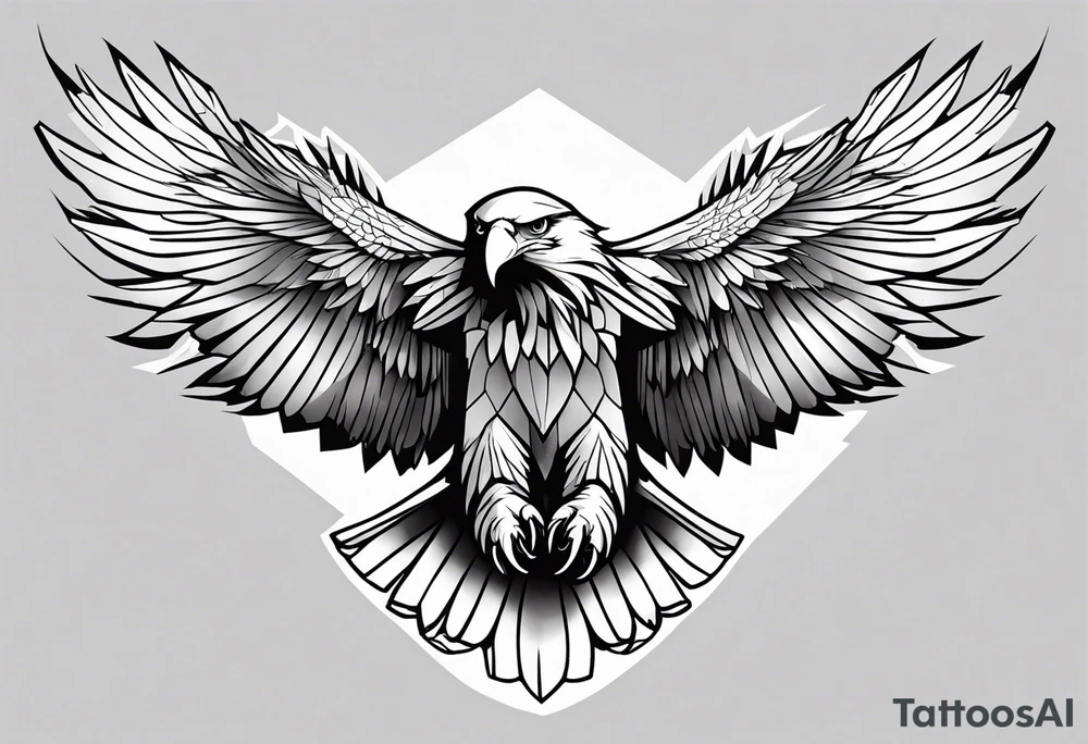 eagle full body fly tattoo idea