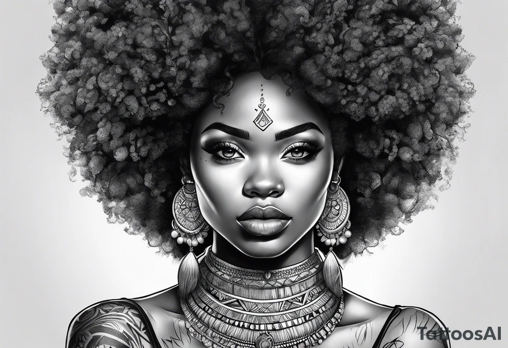 Afro art tattoo idea