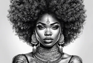 Afro art tattoo idea