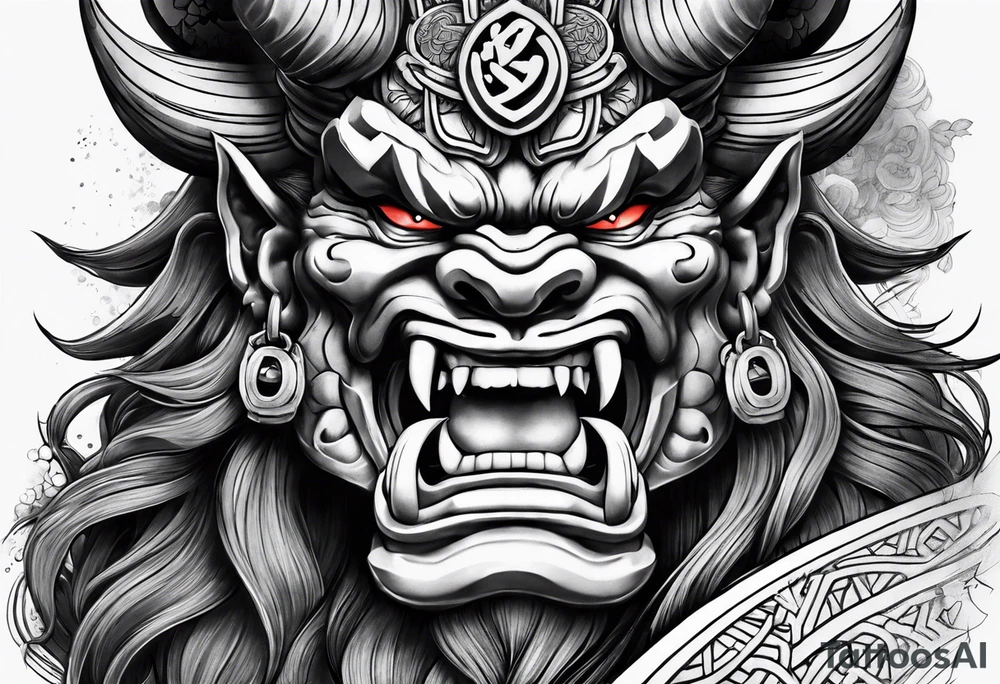 Japanese oni sleve tattoo idea
