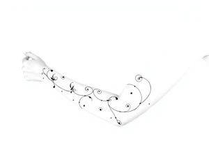 Swirly, filigree, vintage flourish style morning glory vine tattoo idea