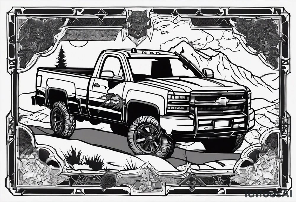 Hunting/trucks/guns tattoo idea