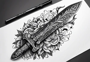 dagger inside shadow cloak tattoo idea