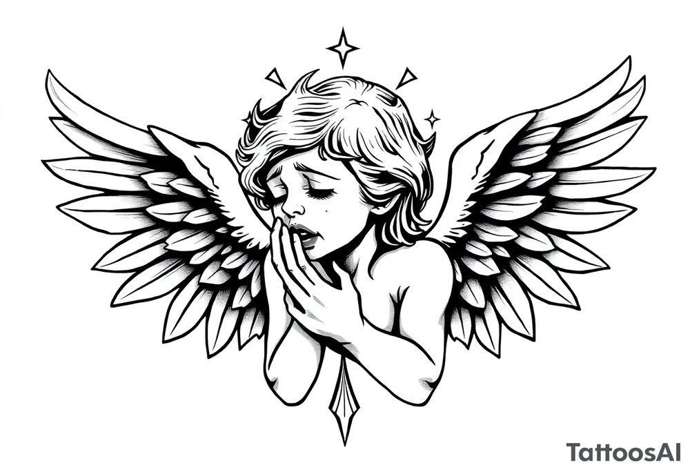 crying angel tattoo idea