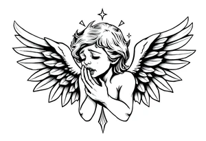 crying angel tattoo idea