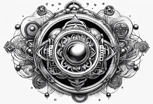 atom with quantum electron cloud tattoo idea