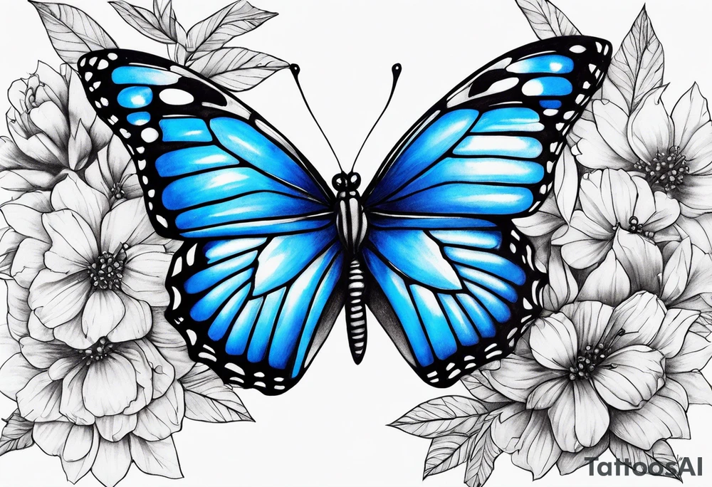 Blue monarch butterflies tattoo idea