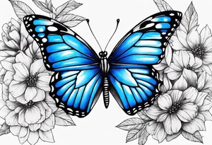 Blue monarch butterflies tattoo idea