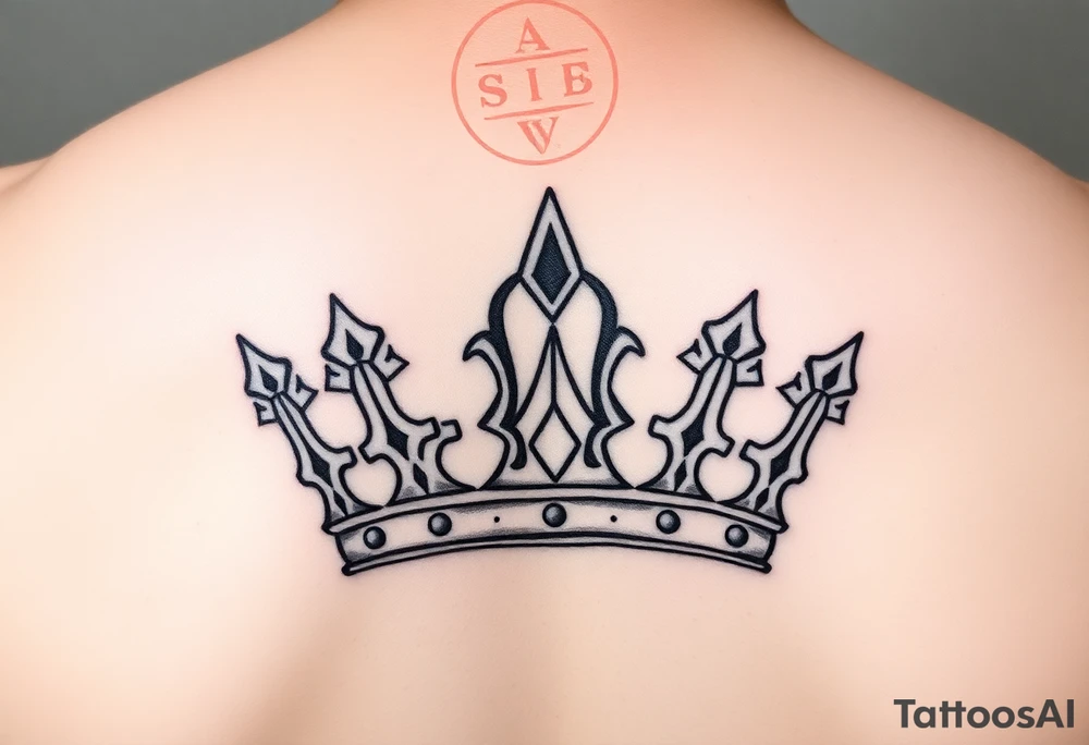 Crown tattoo with Bailey tattoo idea