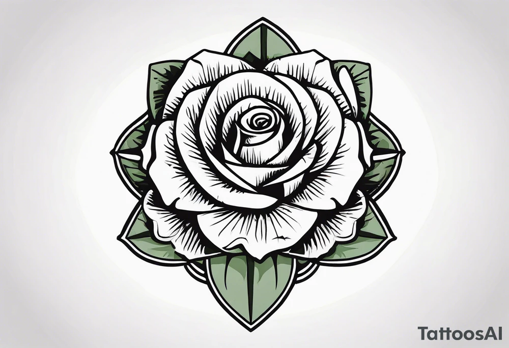 red rose, Mexican hat,  cactus, without skull tattoo idea