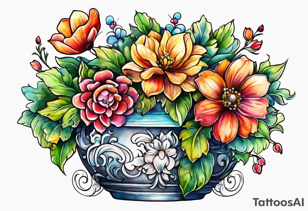 I would like a small tattoo of a flowerpot that is empty. tattoo idea
