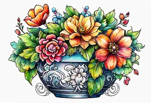 I would like a small tattoo of a flowerpot that is empty. tattoo idea