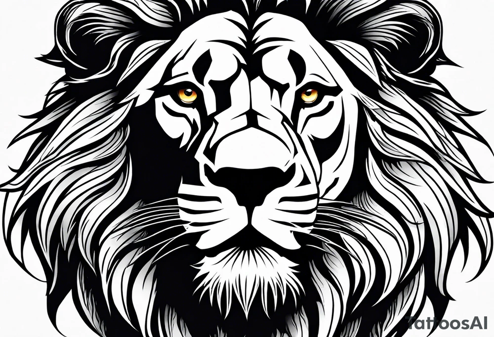 powerful majestic lion, close-up tattoo idea