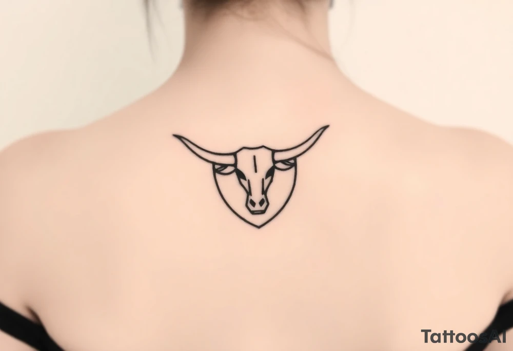 A shield with a longhorn in it tattoo idea