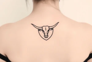 A shield with a longhorn in it tattoo idea