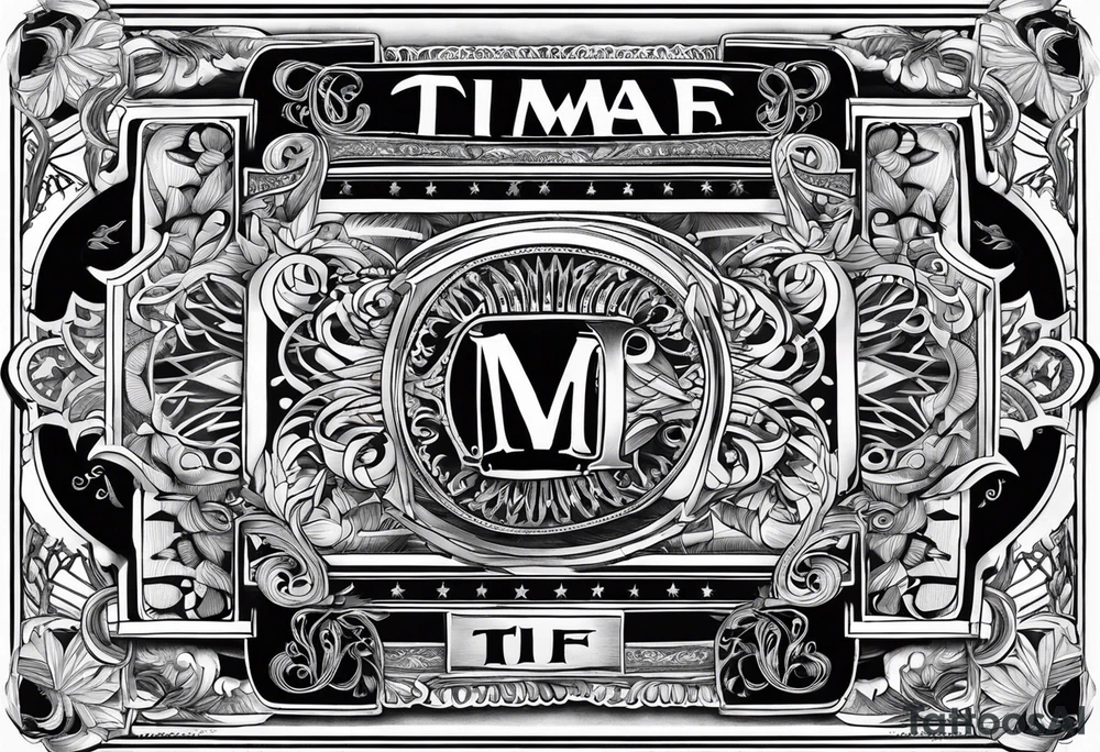 “Timafer” words with deck of cards and magic tattoo idea
