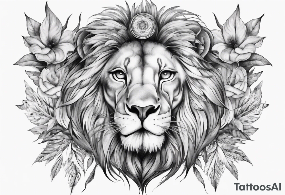 full stomach tattoo illimunati in the middle 
Lion
Nature tattoo idea