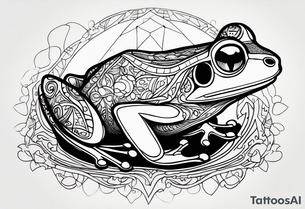 a psychedelic frog tattoo idea