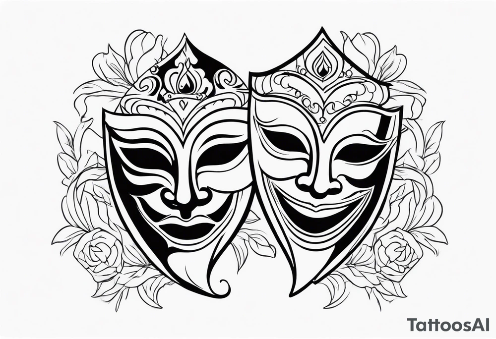 Laugh now cry later masquerade tattoo idea