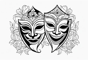 Laugh now cry later masquerade tattoo idea