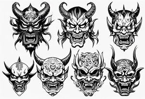 Demon mask tattoo idea
