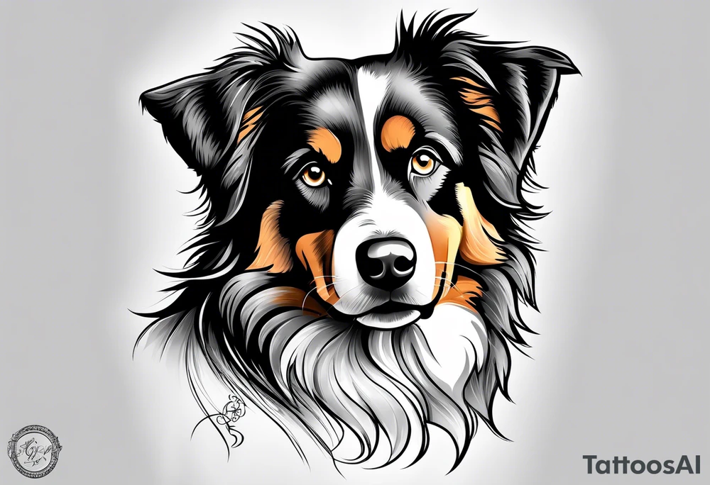 australian shepherd tattoo idea