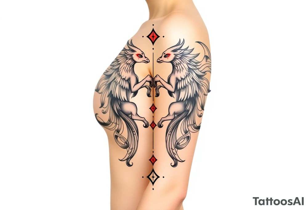 Asian, Gemini, twins tattoo idea