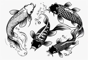 pond with koi fish tattoo idea