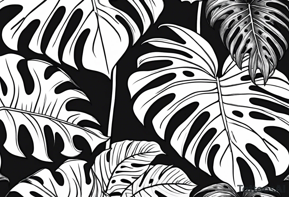 Monstera avec vipère tattoo idea