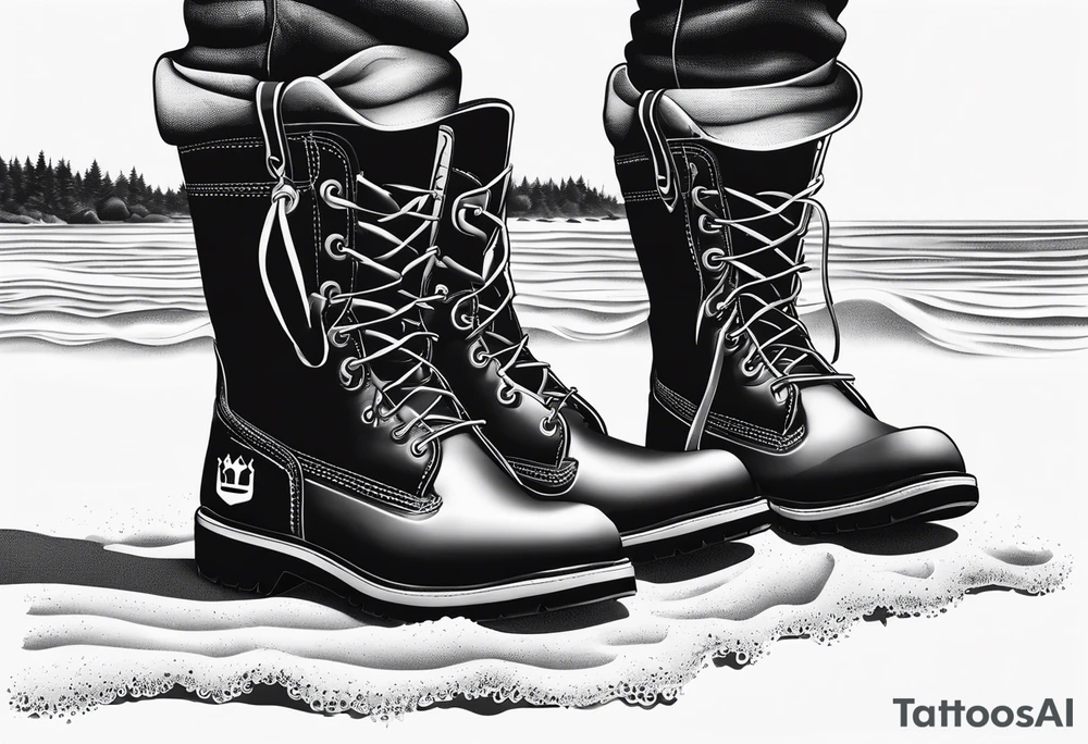 Keep it simple. A pair of timberland boots next to two flip flops and a cowboyhat on the Beach. tattoo idea