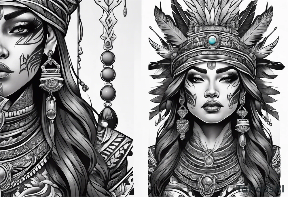 dark fantasy style shaman, witch doctor tattoo idea