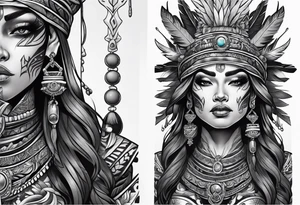 dark fantasy style shaman, witch doctor tattoo idea