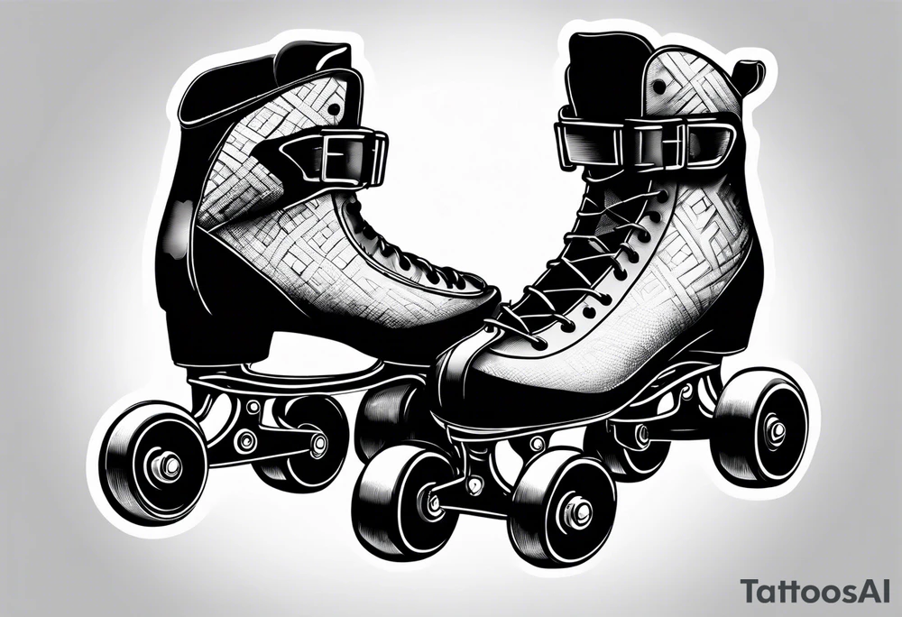 Pair of rollerskates tattoo idea