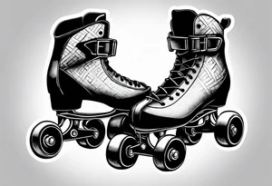 Pair of rollerskates tattoo idea