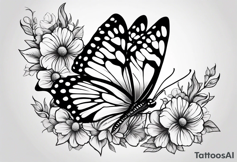 animal butterfly , flower tattoo idea